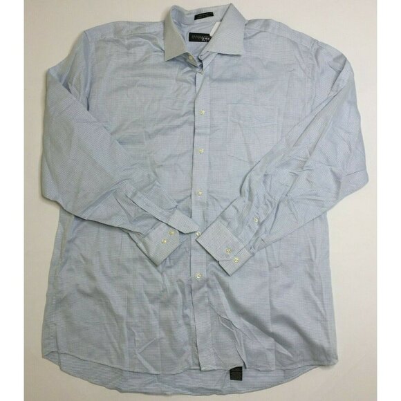 Hathaway Platinum Mens Long Sleeved Dress Shirt Blue Cotton Size XL Extra Large - Picture 1 of 7